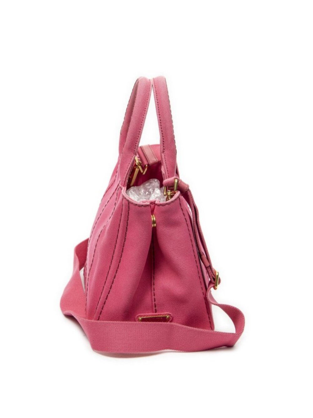 Prada Canapa Small Tote Fuchsia Pink Canvas - Picture 4 of 10